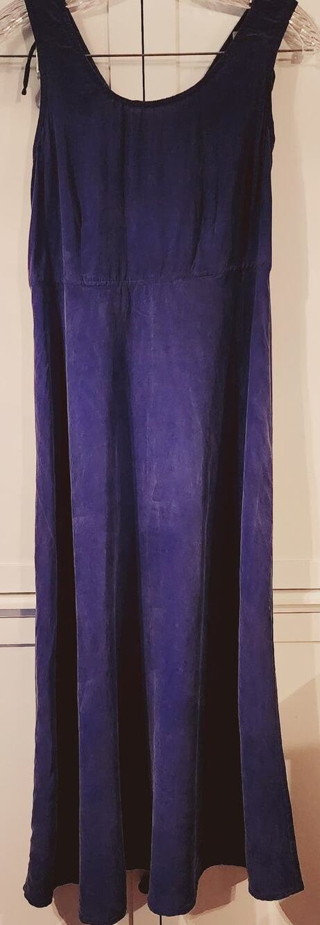 Rabbit Rabbit Rabbit Designs Vintage Blue Maxi Dress Scoop Neck size 12
